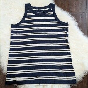 Everlane Organic Cotton Navy White Striped Nautical Tank Top S Small